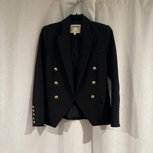 L’Agence Black Double Breasted Kenzie blazer